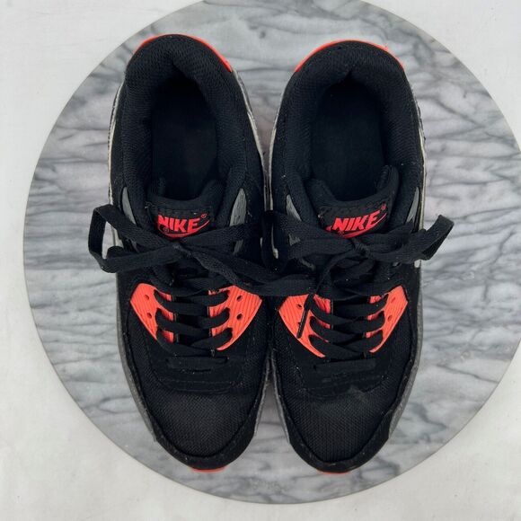 Nike Womens 8 Air Max 90 Essential 2013 Shoes Black Infrared Sneaker 537384-006 - Picture 11 of 14